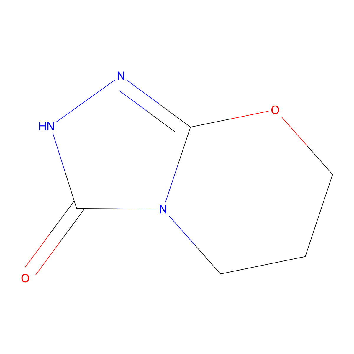 2H,3H,5H,6H,7H-(1,2,4)triazolo(3,4-b)(1,3)oxazin-3-one molecular structure, CAS 133365-37-4