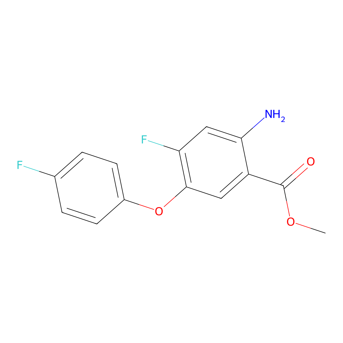 Methyl 2-amino-4-fluoro-5-(4-fluorophenoxy)benzoate molecular structure, CAS 1333657-08-1