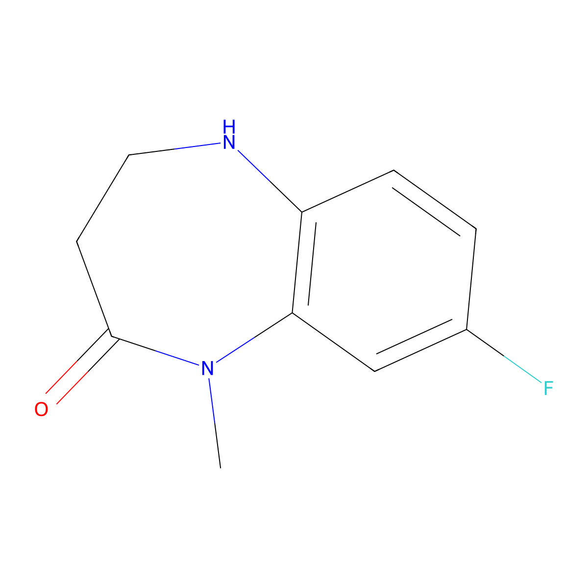 8-fluoro-1-methyl-2,3,4,5-tetrahydro-1H-1,5-benzodiazepin-2-one molecular structure, CAS 1333665-48-7