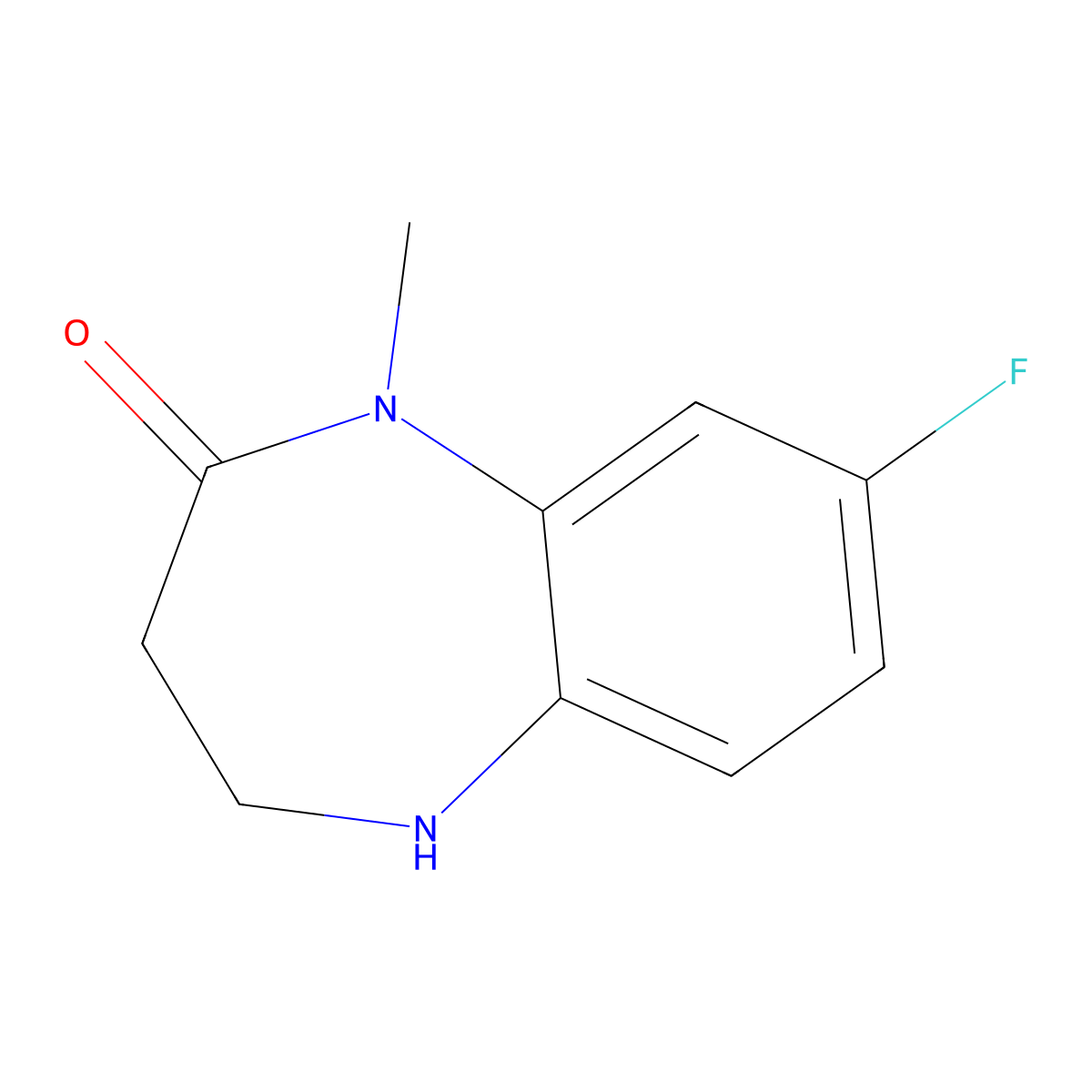 8-fluoro-1-methyl-2,3,4,5-tetrahydro-1H-1,5-benzodiazepin-2-one molecular structure, CAS 1333665-48-7
