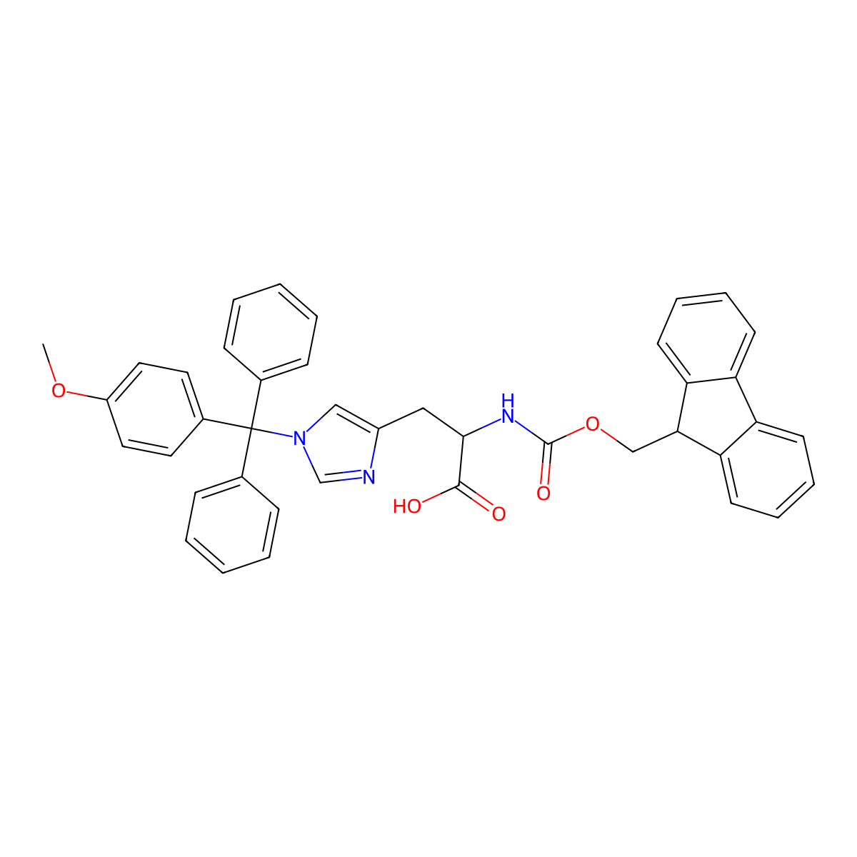 Fmoc-his(mmt)-oh molecular structure, CAS 133367-33-6