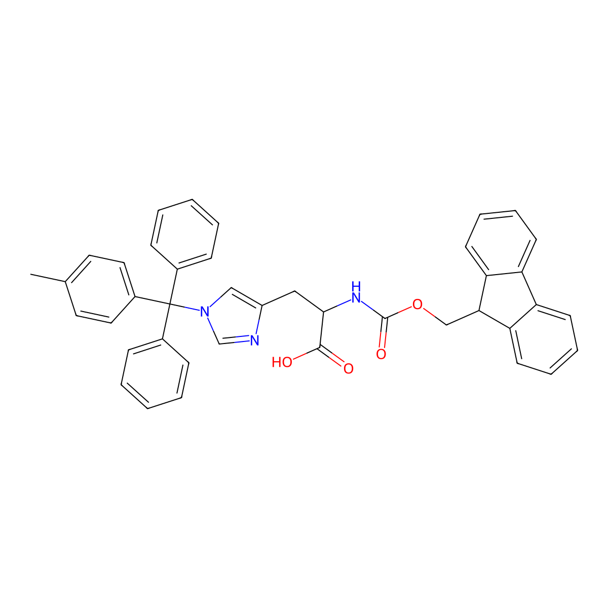 Fmoc-His(Mtt)-OH molecular structure, CAS 133367-34-7
