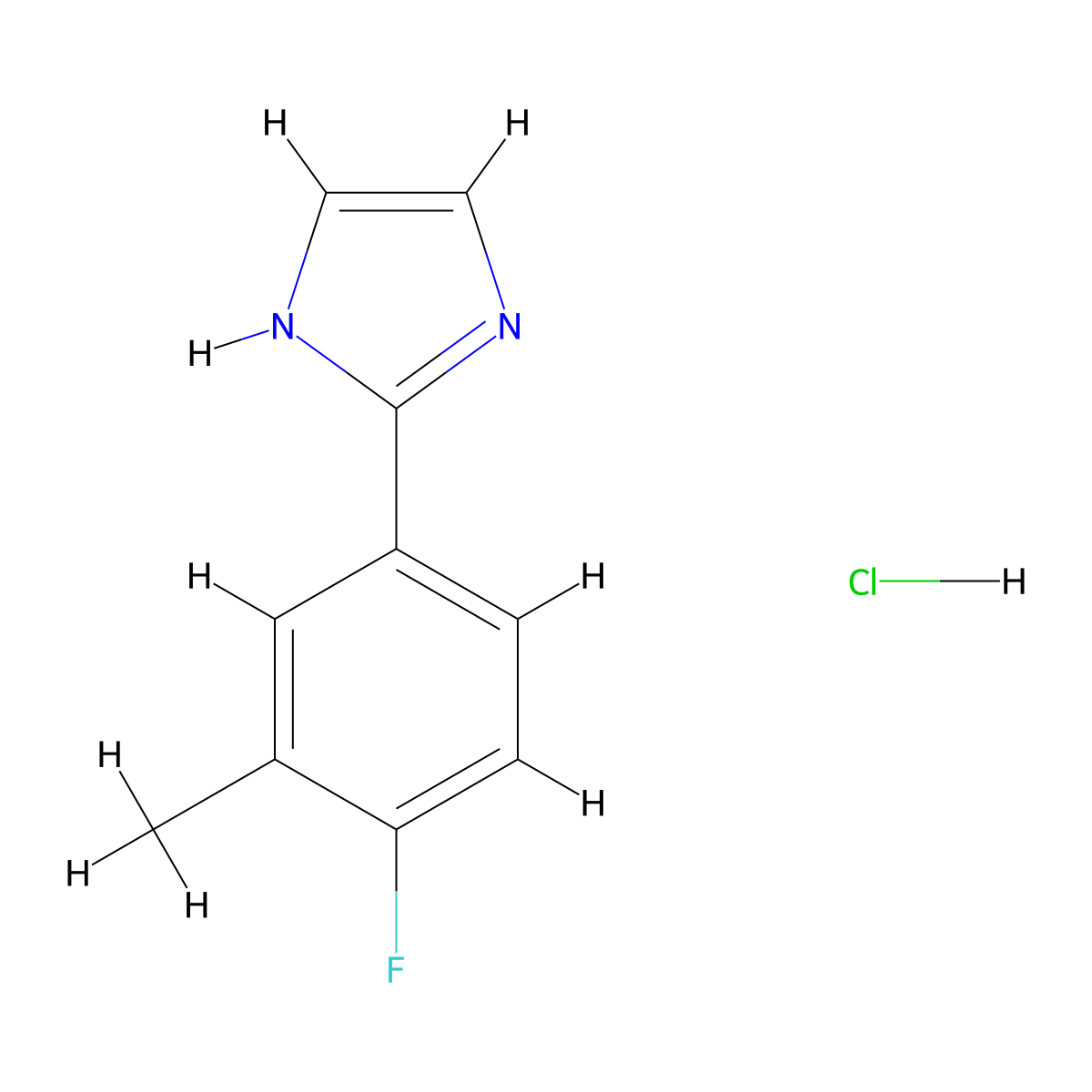 2-(4-fluoro-3-methylphenyl)-1H-imidazole hydrochloride molecular structure, CAS 1333673-84-9