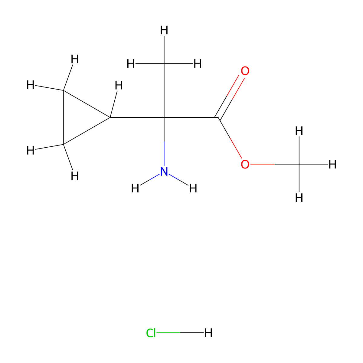 Methyl 2-amino-2-cyclopropylpropanoate hydrochloride molecular structure, CAS 1333675-34-5