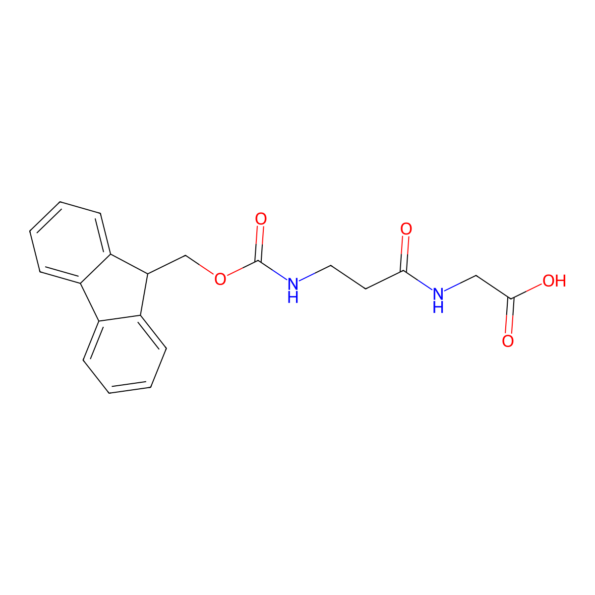 2-(3-((((9H-Fluoren-9-yl)methoxy)carbonyl)amino)propanamido)acetic acid molecular structure, CAS 133368-47-5