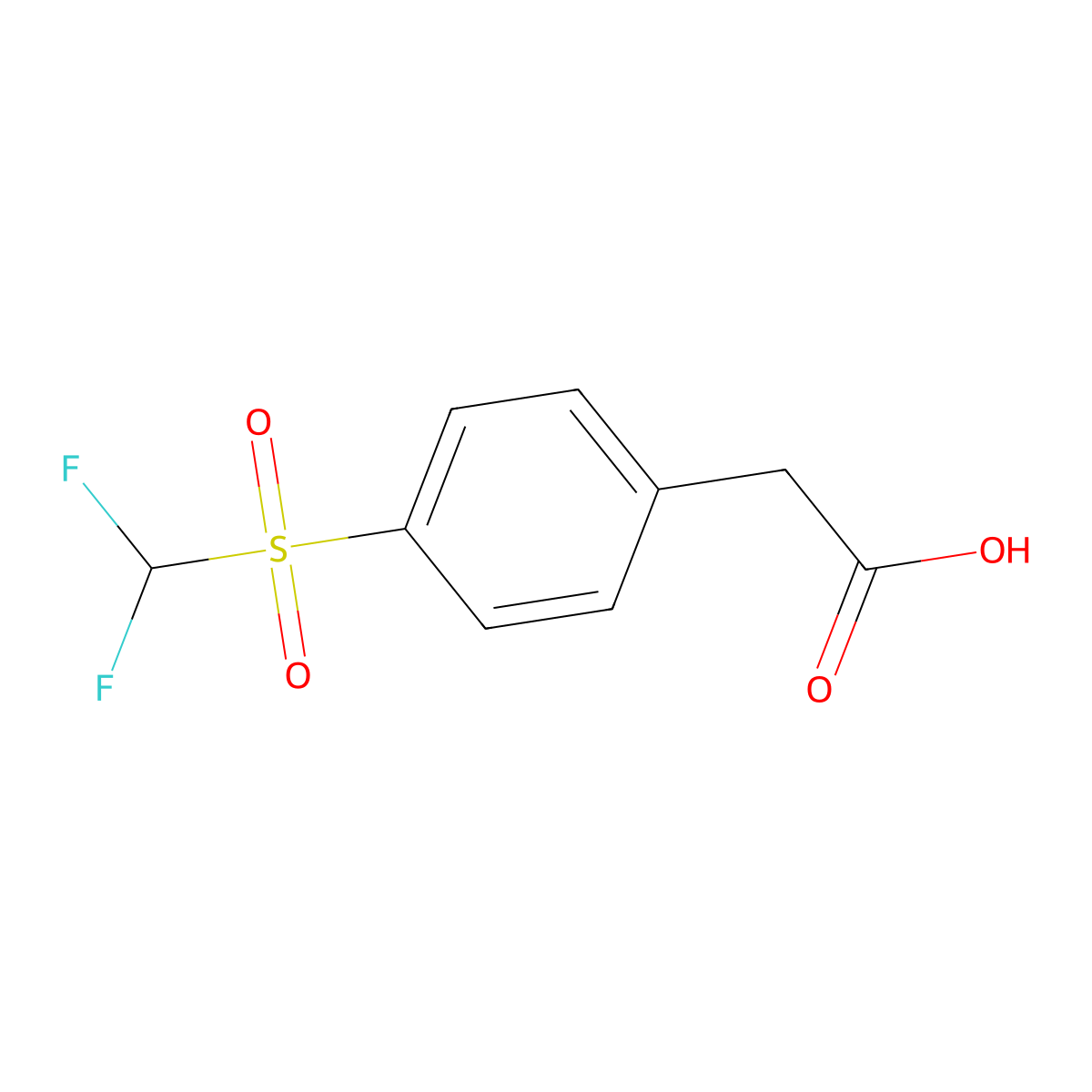 2-(4-Difluoromethanesulfonylphenyl)acetic acid molecular structure, CAS 1333683-19-4
