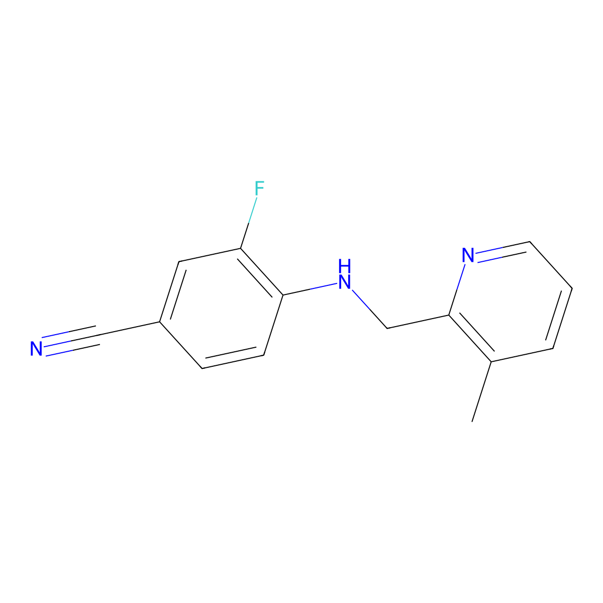 3-Fluoro-4-(((3-methylpyridin-2-yl)methyl)amino)benzonitrile molecular structure, CAS 1333688-79-1