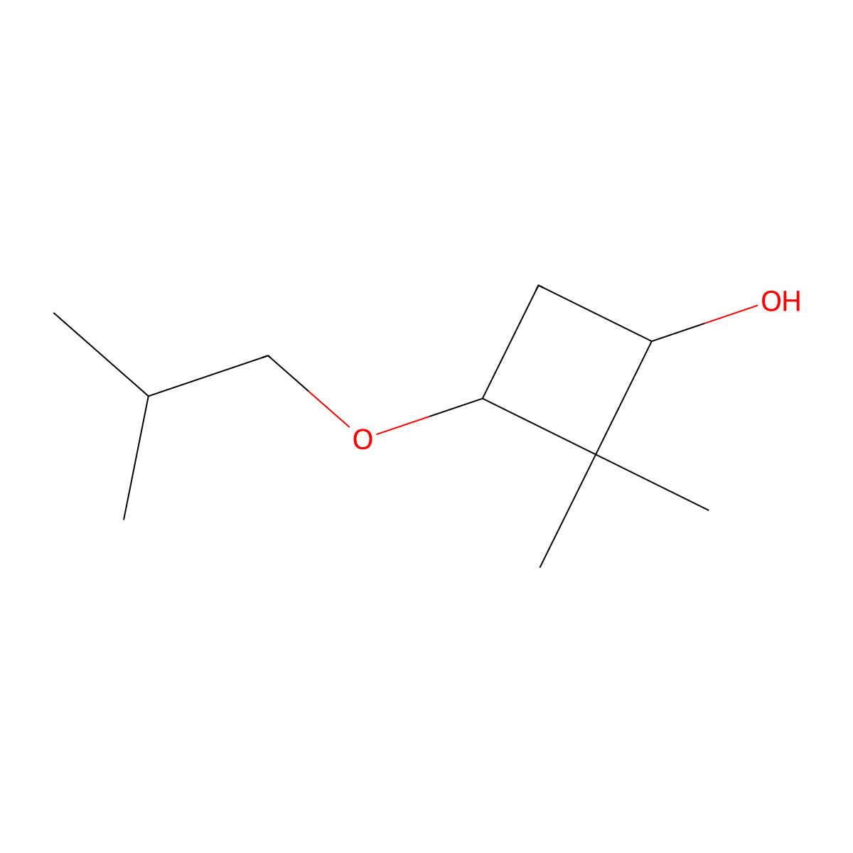 2,2-Dimethyl-3-(2-methylpropoxy)cyclobutan-1-ol molecular structure, CAS 1333695-19-4