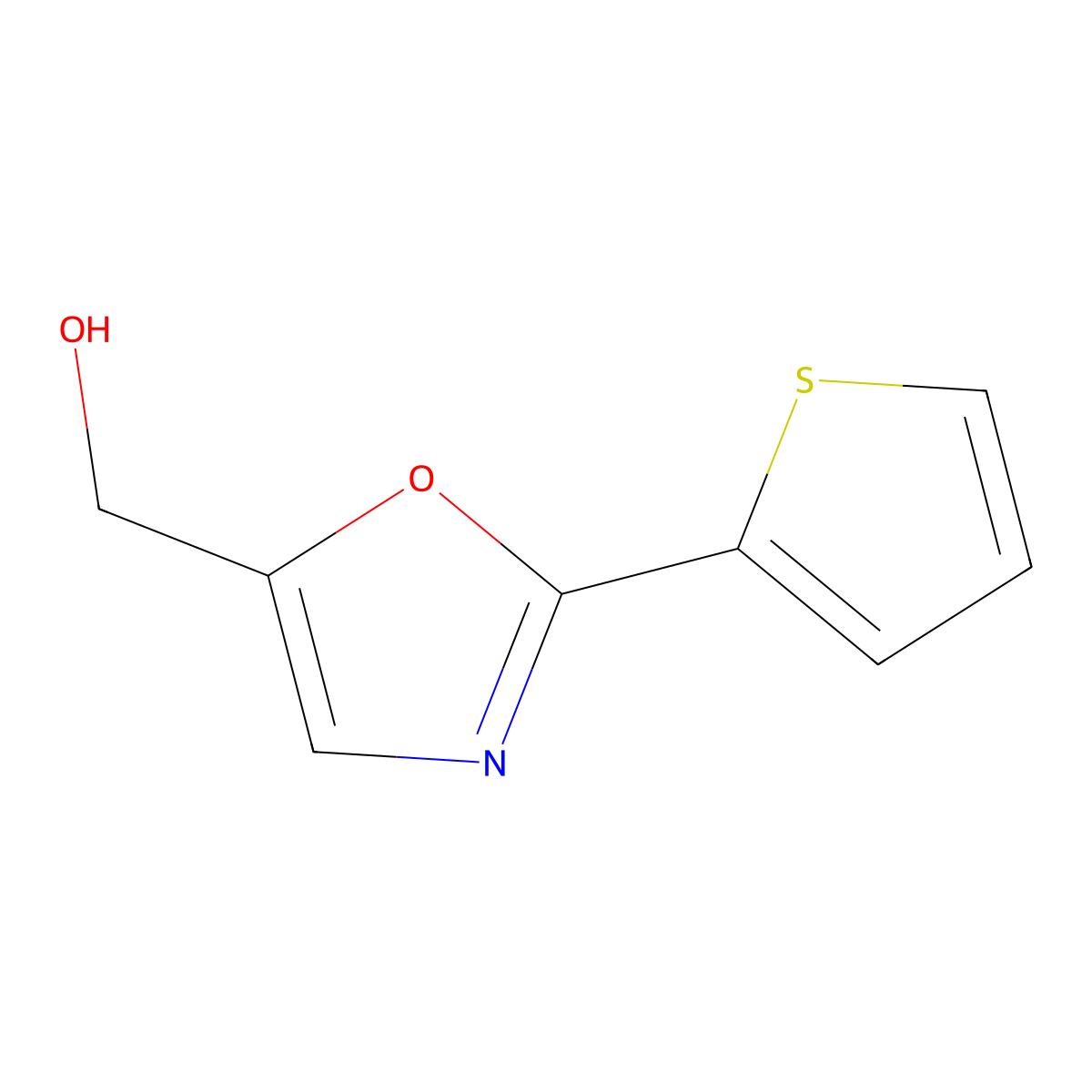 [2-(Thiophen-2-yl)-1,3-oxazol-5-yl]methanol molecular structure, CAS 1333695-51-4