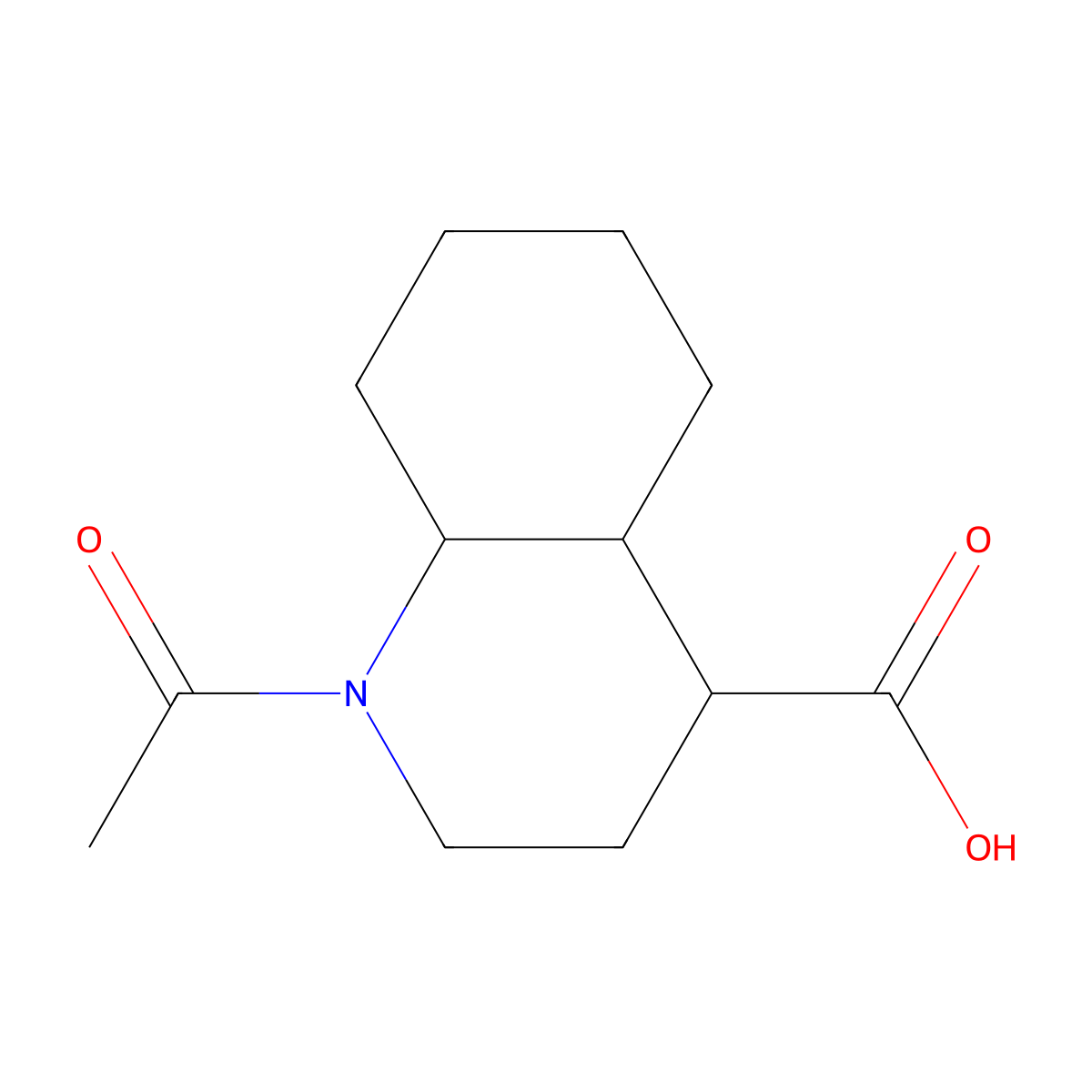 1-Acetyl-decahydroquinoline-4-carboxylic acid molecular structure, CAS 13337-73-0