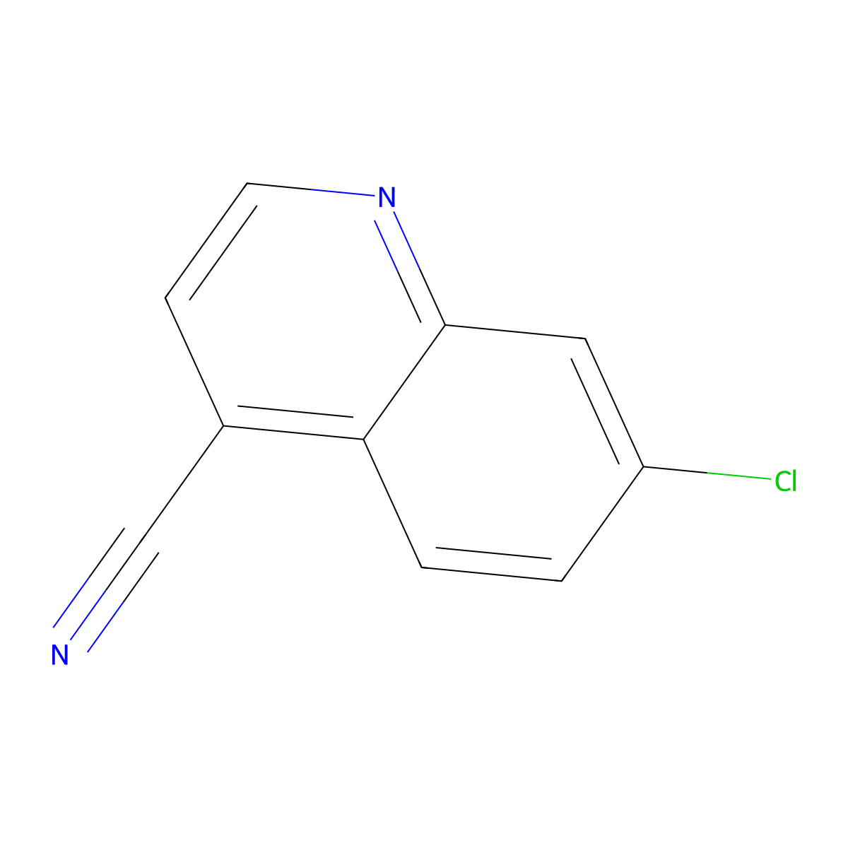 7-Chloroquinoline-4-carbonitrile molecular structure, CAS 13337-75-2