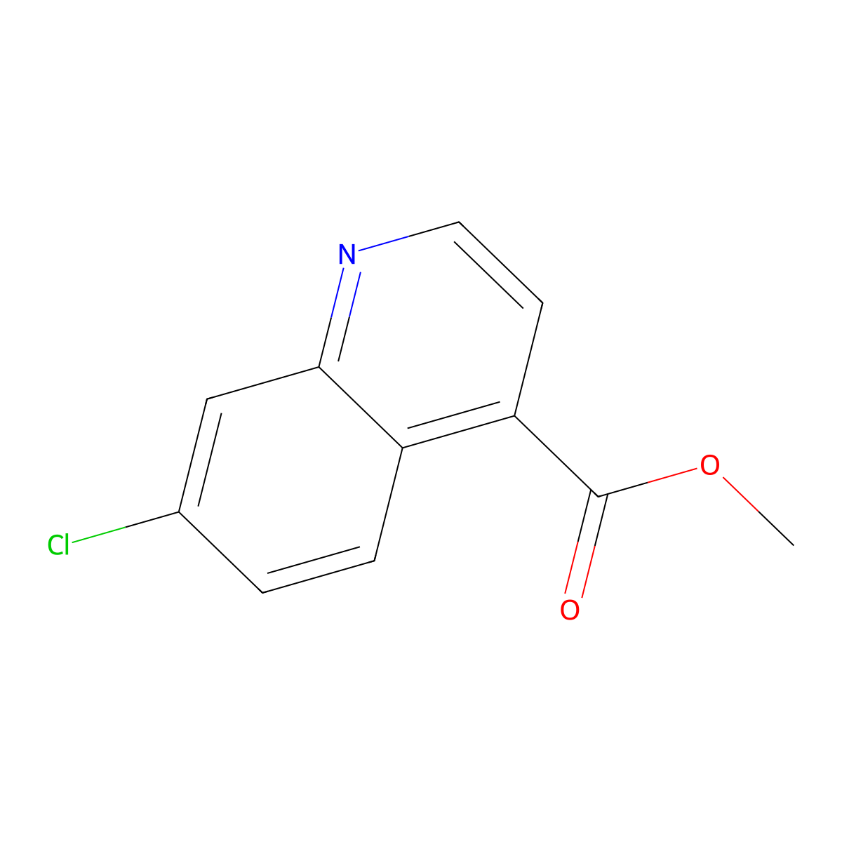 7-Chloro-4-methoxycarbonylquinoline molecular structure, CAS 13337-76-3