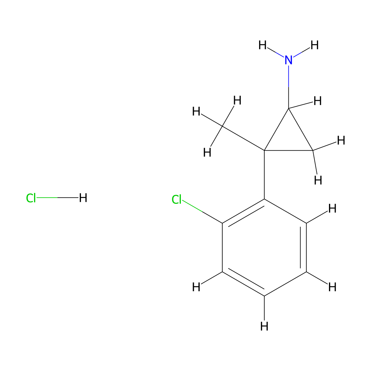 2-(2-Chlorophenyl)-2-methylcyclopropan-1-amine hydrochloride molecular structure, CAS 1333700-10-9