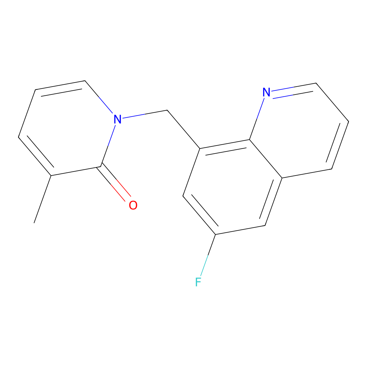 1-[(6-Fluoroquinolin-8-yl)methyl]-3-methyl-1,2-dihydropyridin-2-one molecular structure, CAS 1333700-72-3