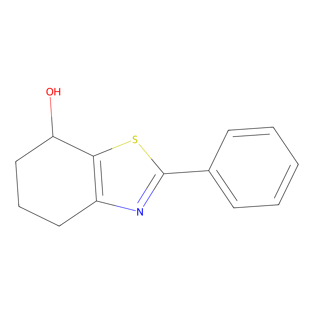 2-Phenyl-4,5,6,7-tetrahydro-1,3-benzothiazol-7-ol molecular structure, CAS 1333710-30-7