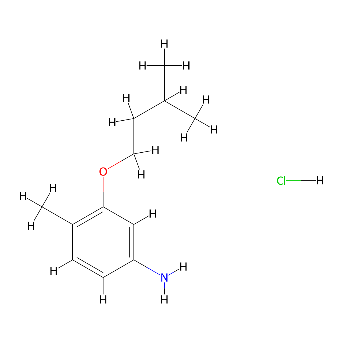 4-Methyl-3-(3-methylbutoxy)aniline hydrochloride molecular structure, CAS 1333710-52-3