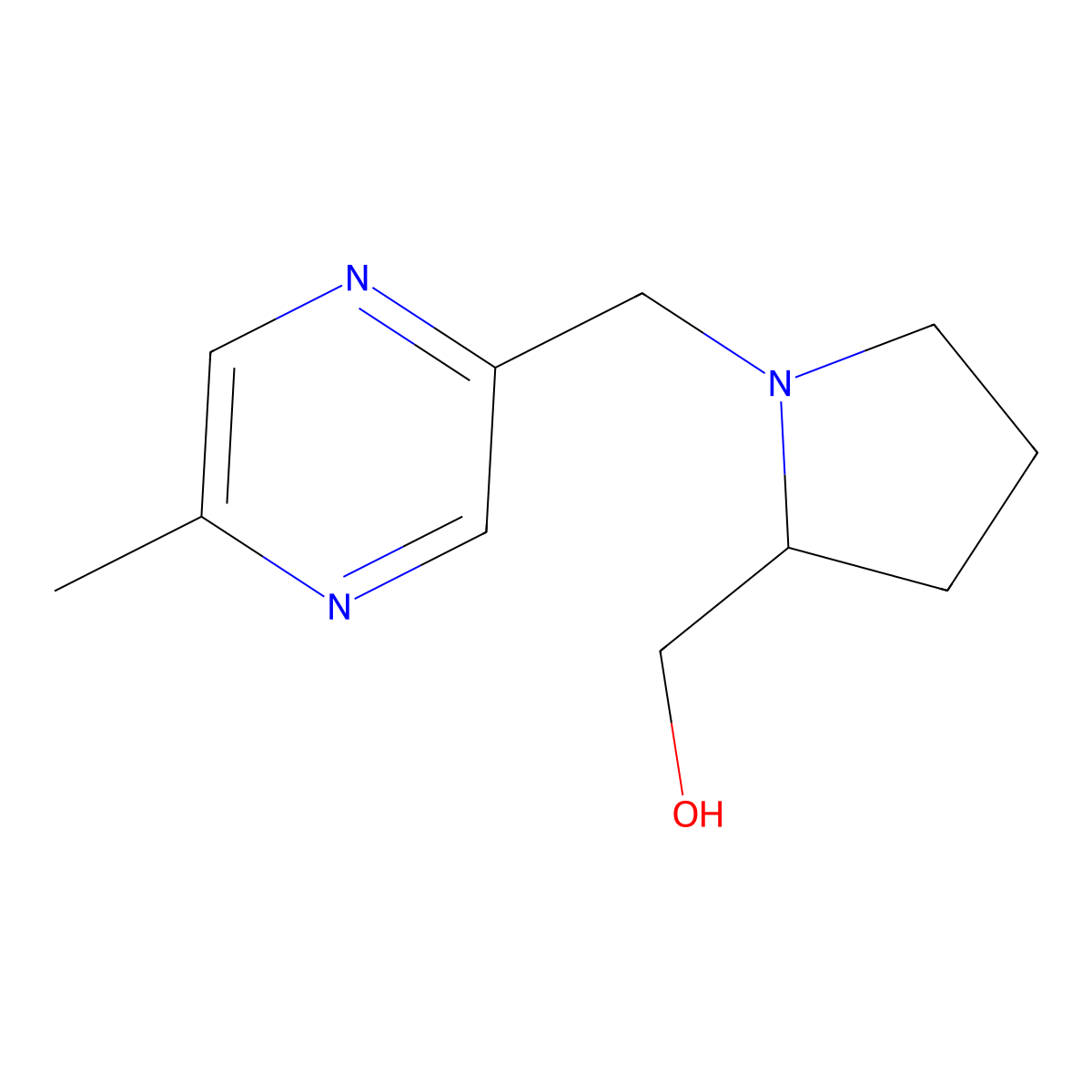 (1-((5-Methylpyrazin-2-yl)methyl)pyrrolidin-2-yl)methanol molecular structure, CAS 1333716-36-1