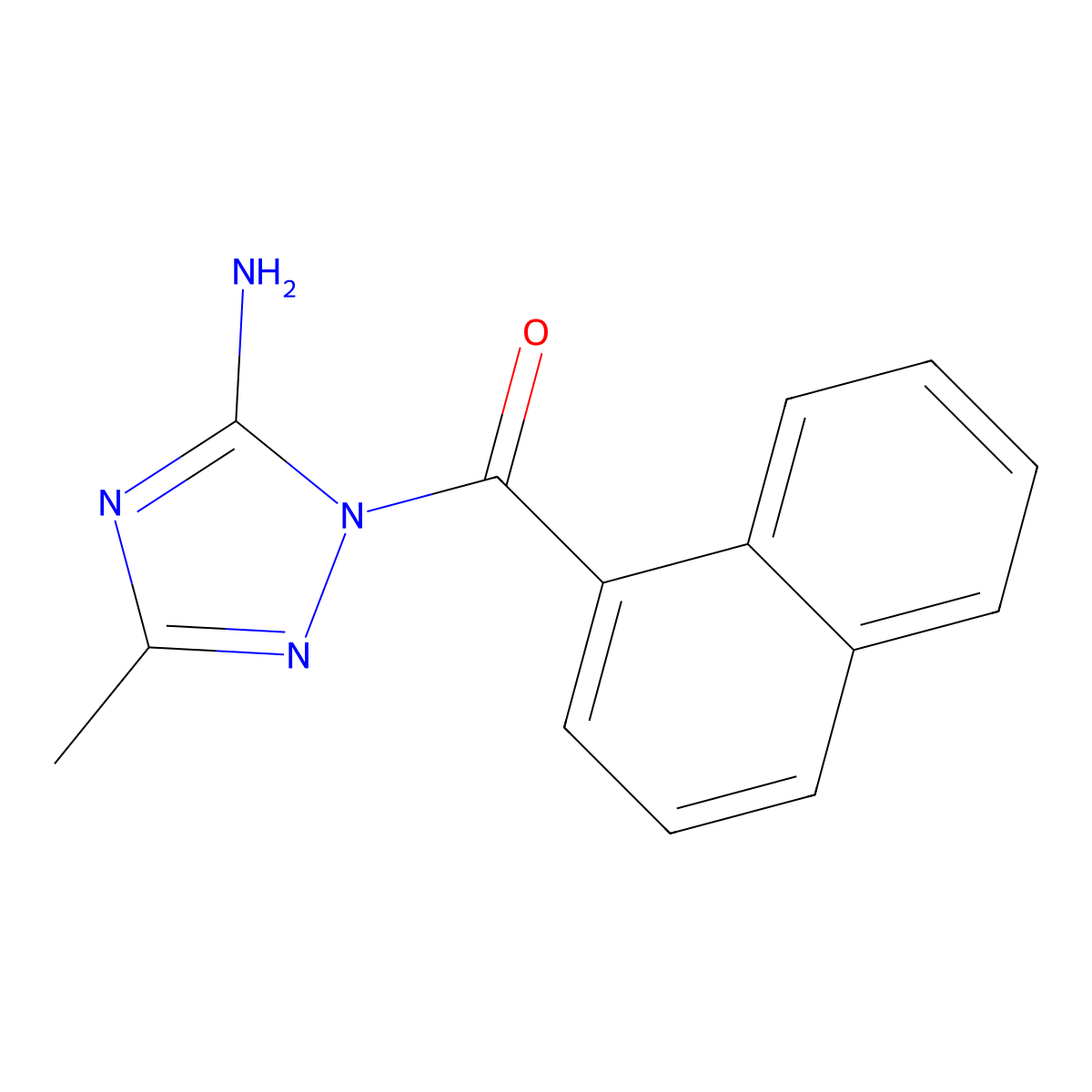 3-methyl-1-(naphthalene-1-carbonyl)-1H-1,2,4-triazol-5-amine molecular structure, CAS 1333724-04-1