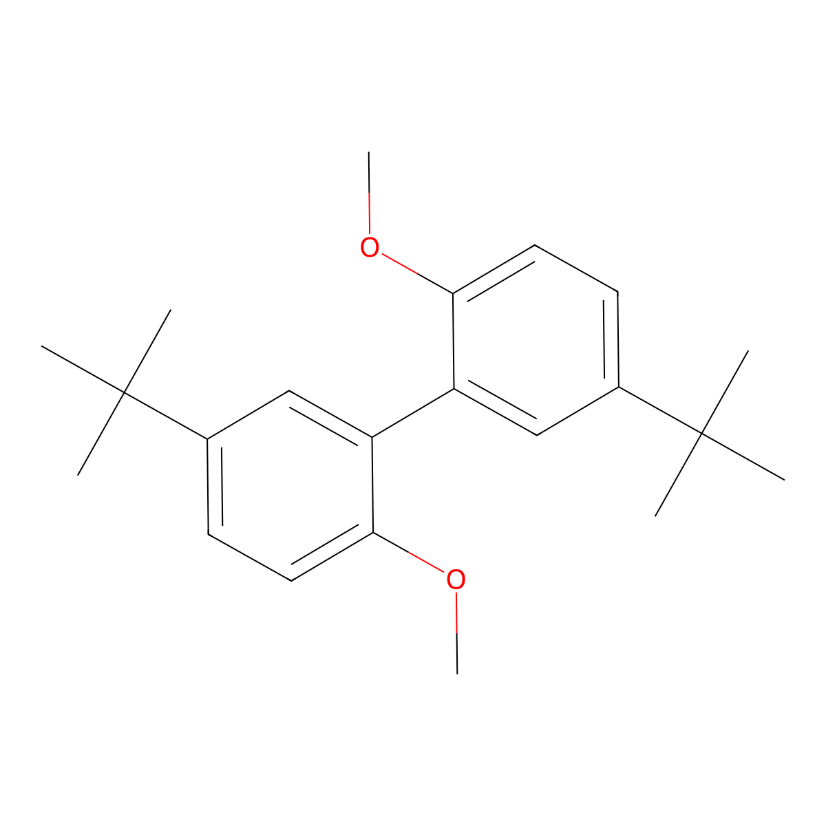 1,1'-Biphenyl, 5,5'-bis(1,1-dimethylethyl)-2,2'-dimethoxy- molecular structure, CAS 133373-15-6
