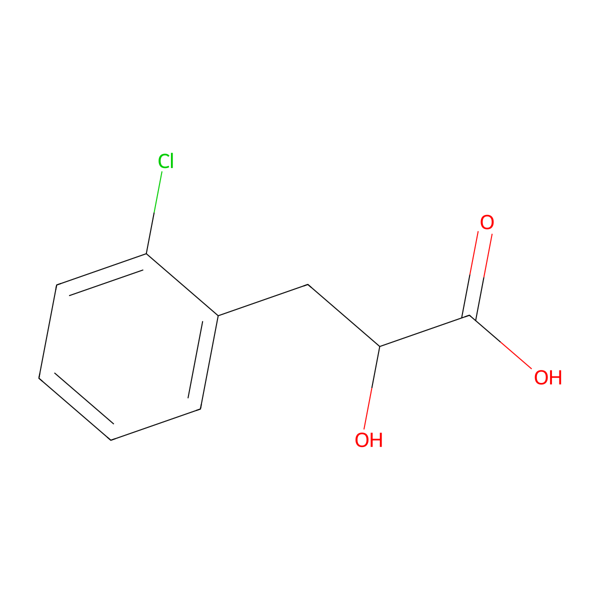 3-(2-Chlorophenyl)-2-hydroxypropanoic acid molecular structure, CAS 133373-31-6