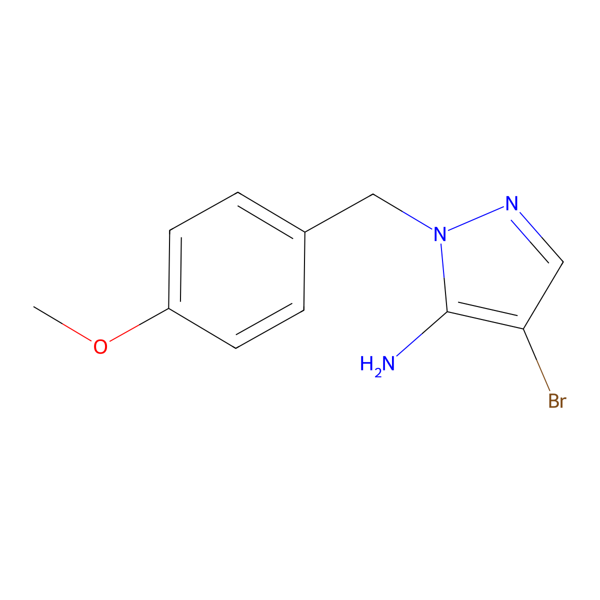 4-bromo-1-(4-methoxybenzyl)-1H-pyrazol-5-amine molecular structure, CAS 1333733-95-1