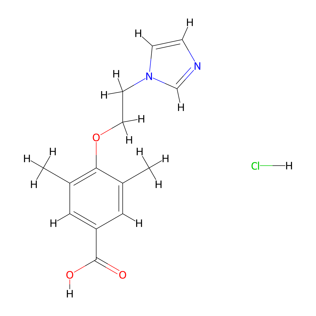 4-[2-(1H-imidazol-1-yl)ethoxy]-3,5-dimethylbenzoic acid hydrochloride molecular structure, CAS 1333745-58-6