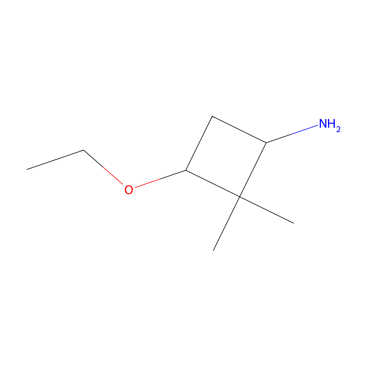3-Ethoxy-2,2-dimethylcyclobutan-1-amine molecular structure, CAS 1333759-16-2