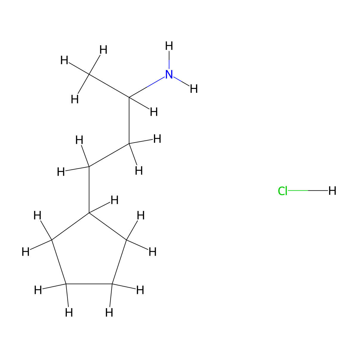 4-Cyclopentylbutan-2-amine hydrochloride molecular structure, CAS 1333774-53-0