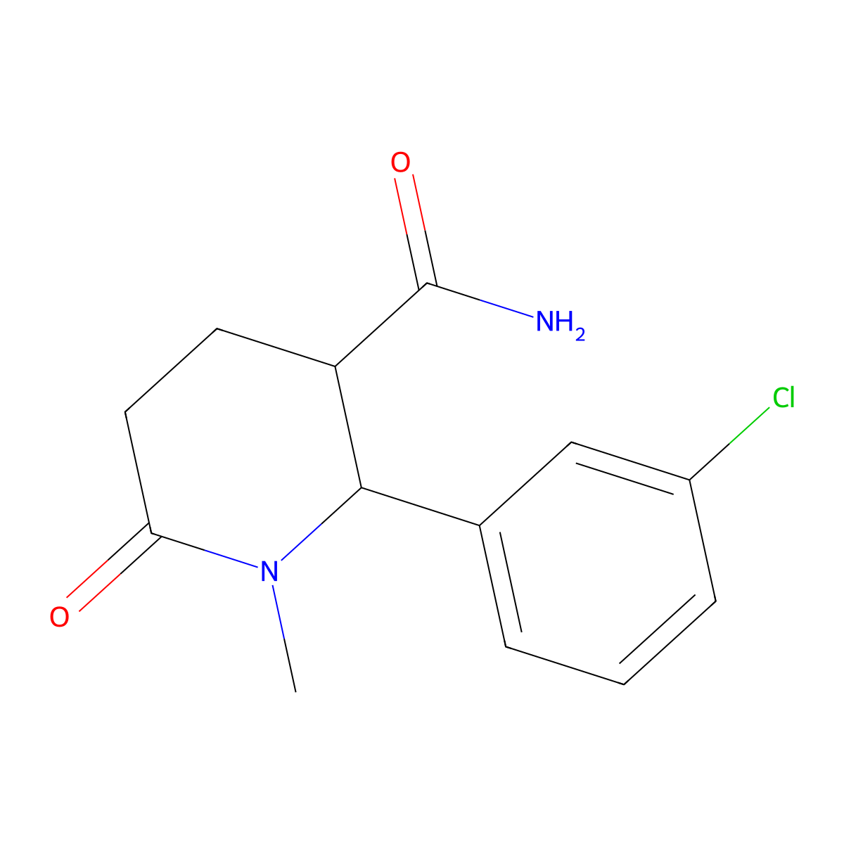 2-(3-Chlorophenyl)-1-methyl-6-oxopiperidine-3-carboxamide molecular structure, CAS 1333779-45-5