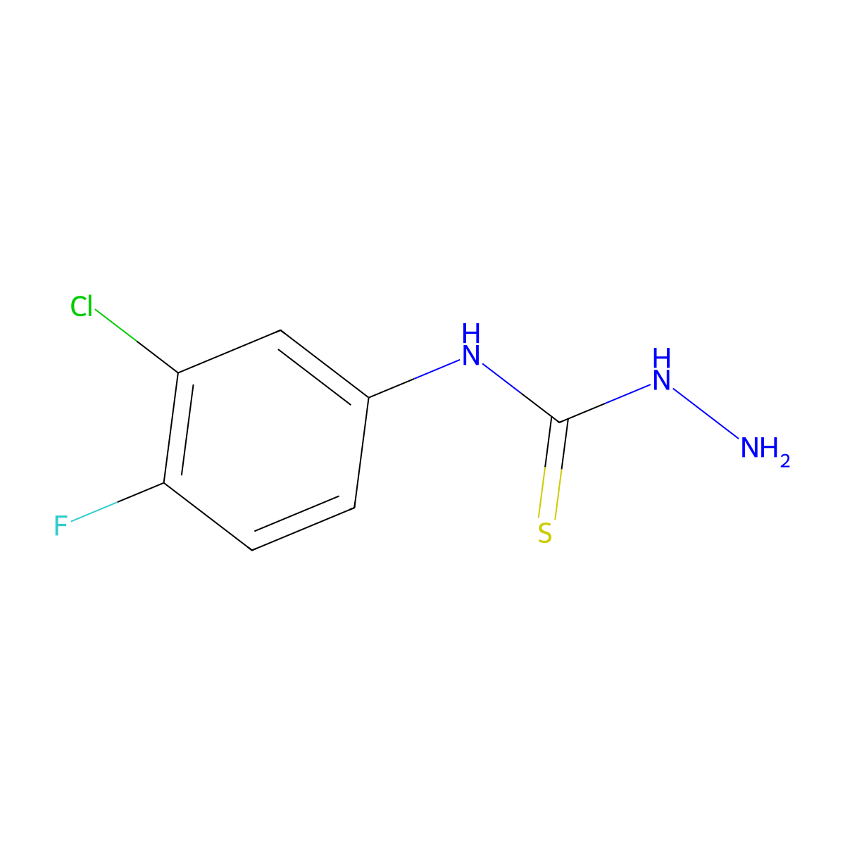 4-(3-Chloro-4-fluorophenyl)-3-thiosemicarbazide molecular structure, CAS 133378-42-4