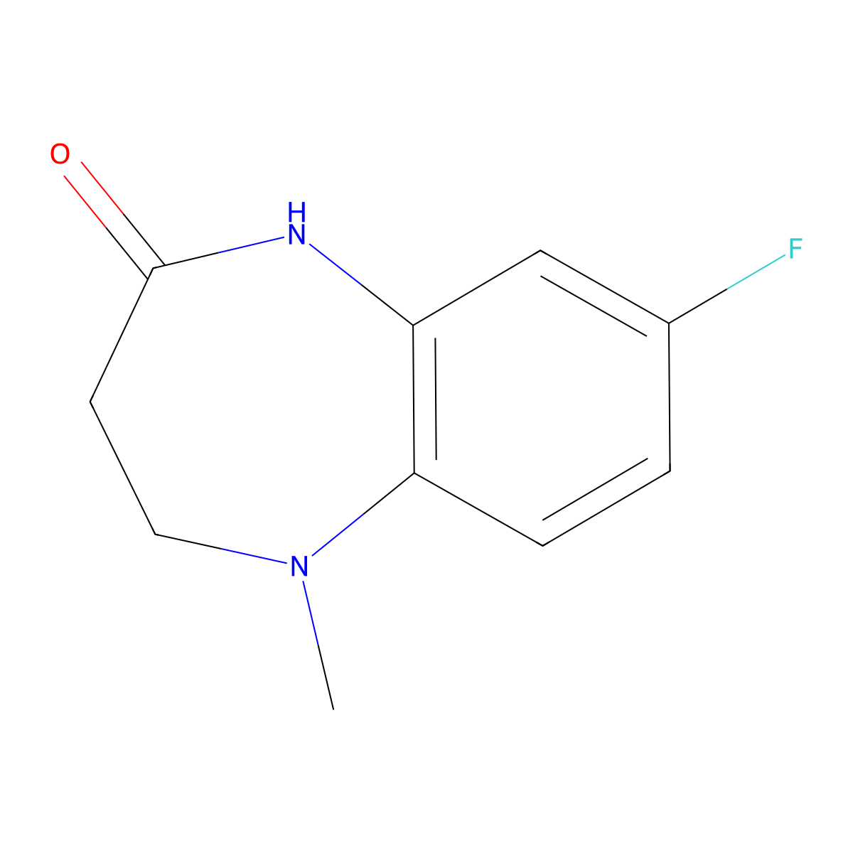 8-fluoro-5-methyl-2,3,4,5-tetrahydro-1H-1,5-benzodiazepin-2-one molecular structure, CAS 1333780-86-1