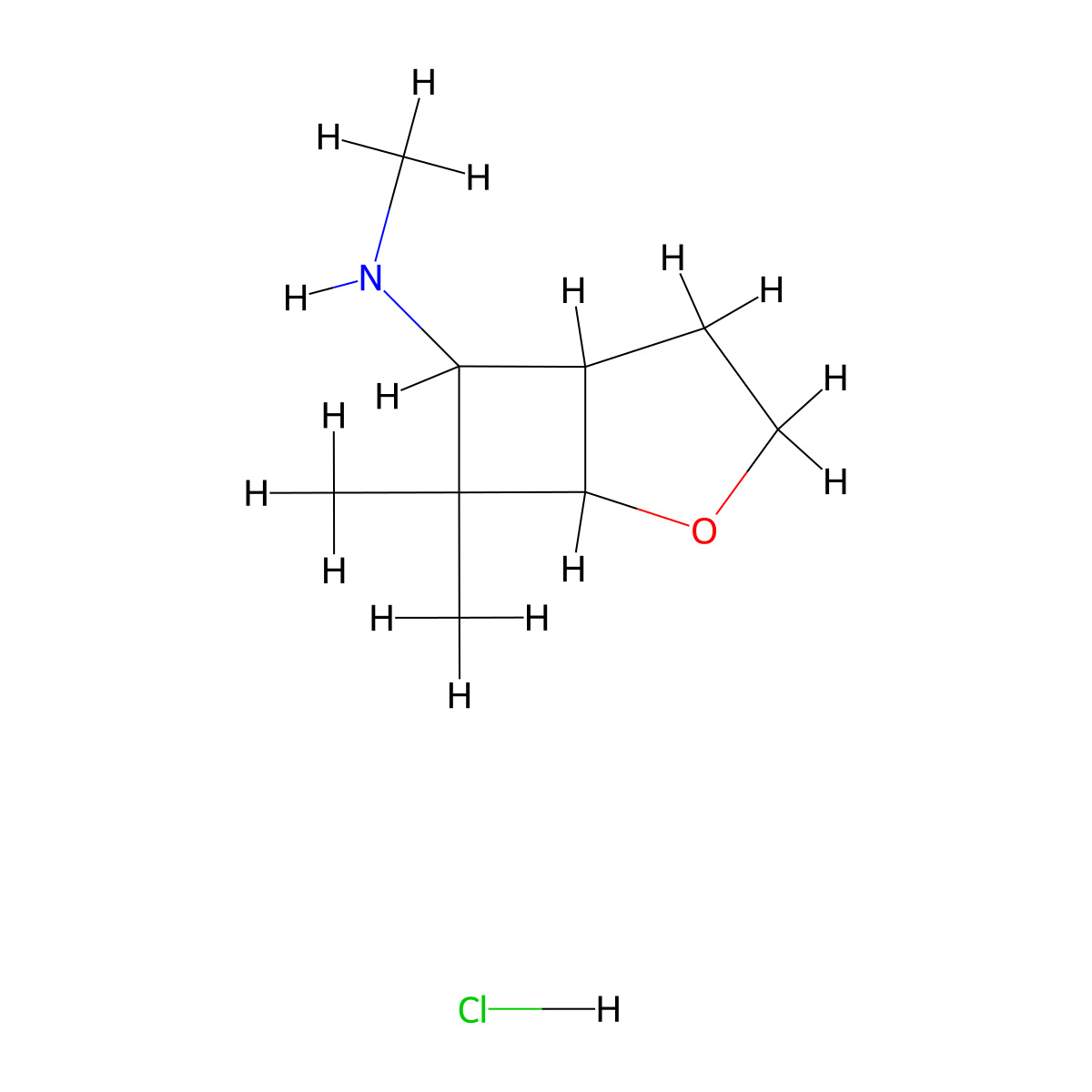 N,7,7-trimethyl-2-oxabicyclo[3.2.0]heptan-6-amine hydrochloride molecular structure, CAS 1333782-52-7