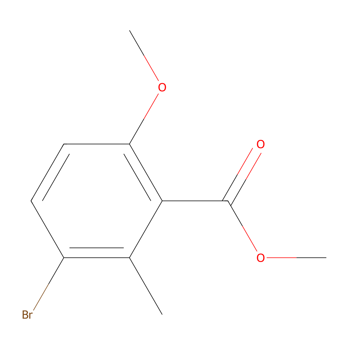 Methyl 3-bromo-6-methoxy-2-methylbenzoate molecular structure, CAS 133379-09-6