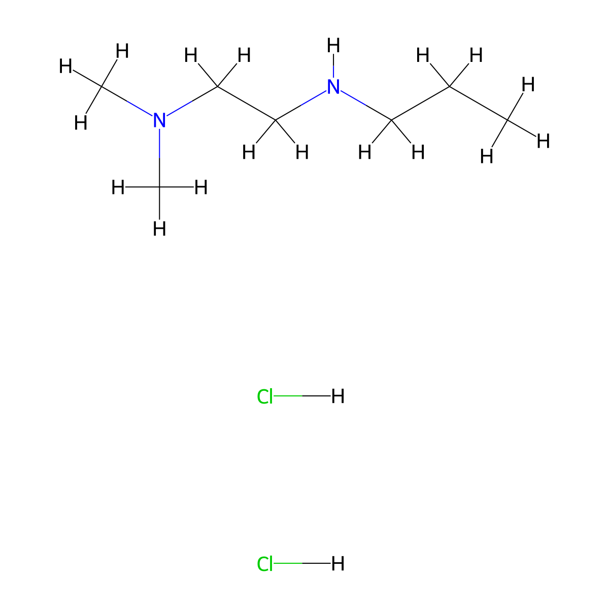 Dimethyl[2-(propylamino)ethyl]amine dihydrochloride molecular structure, CAS 1333790-40-1