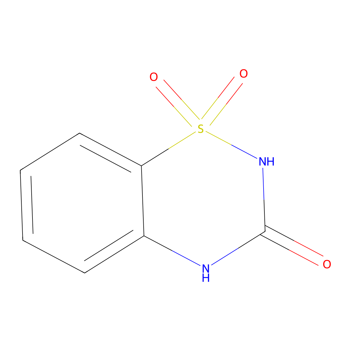 3,4-dihydro-2H-1,2,4-benzothiadiazine-1,1,3-trione molecular structure, CAS 13338-00-6