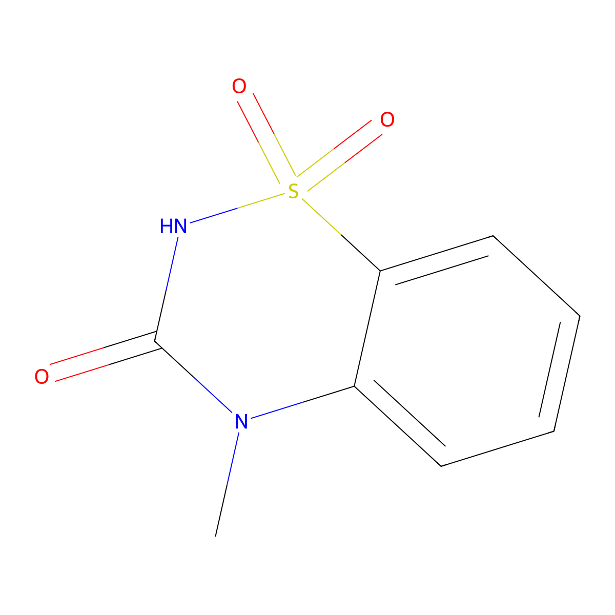 4-methyl-3,4-dihydro-2H-1lambda6,2,4-benzothiadiazine-1,1,3-trione molecular structure, CAS 13338-02-8
