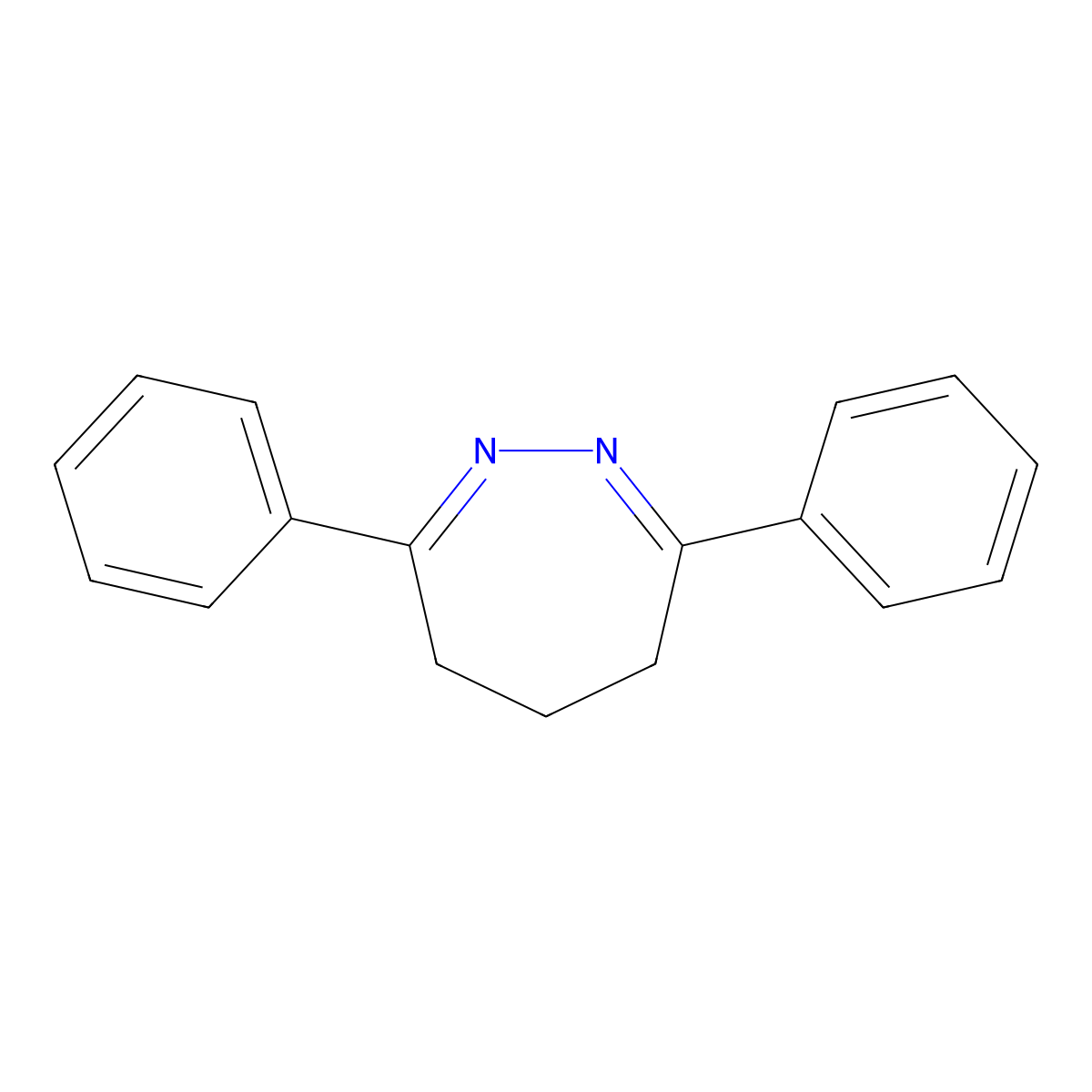 3,7-diphenyl-5,6-dihydro-4H-1,2-diazepine molecular structure, CAS 13338-06-2