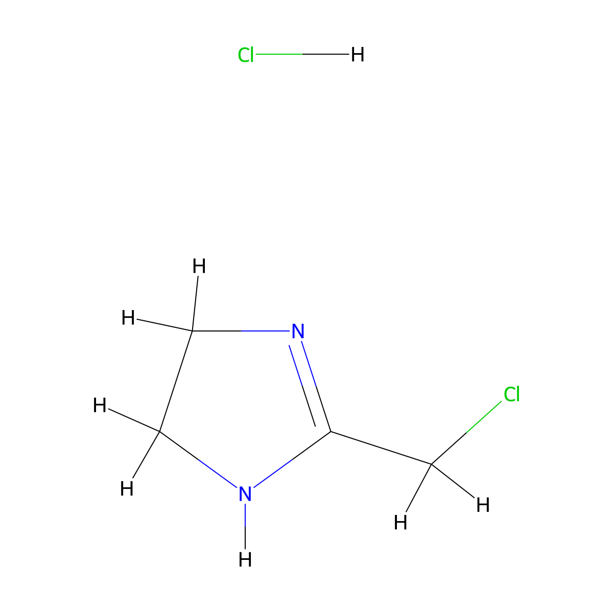 2-(chloromethyl)-4,5-dihydro-1H-imidazole hydrochloride molecular structure, CAS 13338-49-3