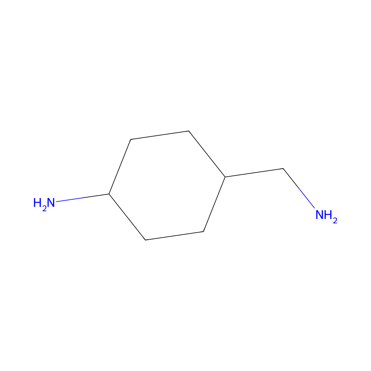 4-Aminocyclohexanemethanamine molecular structure, CAS 13338-82-4