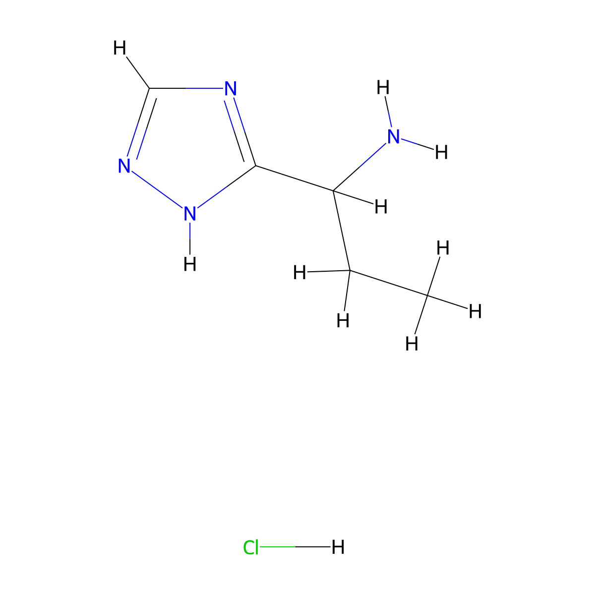 1-(4H-1,2,4-triazol-3-yl)propan-1-amine hydrochloride molecular structure, CAS 1333802-64-4