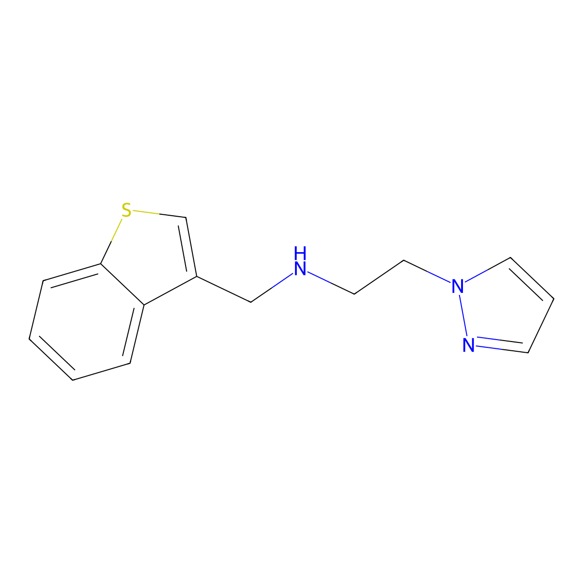 N-(Benzo[b]thiophen-3-ylmethyl)-2-(1H-pyrazol-1-yl)ethan-1-amine molecular structure, CAS 1333807-42-3