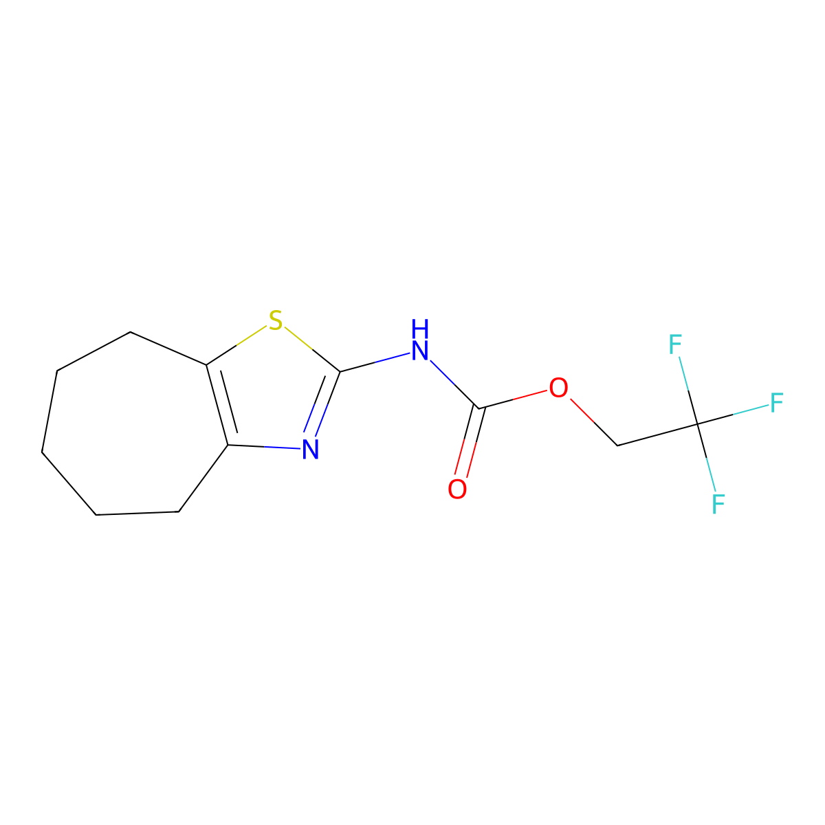 2,2,2-trifluoroethyl N-{4H,5H,6H,7H,8H-cyclohepta[d][1,3]thiazol-2-yl}carbamate molecular structure, CAS 1333827-60-3