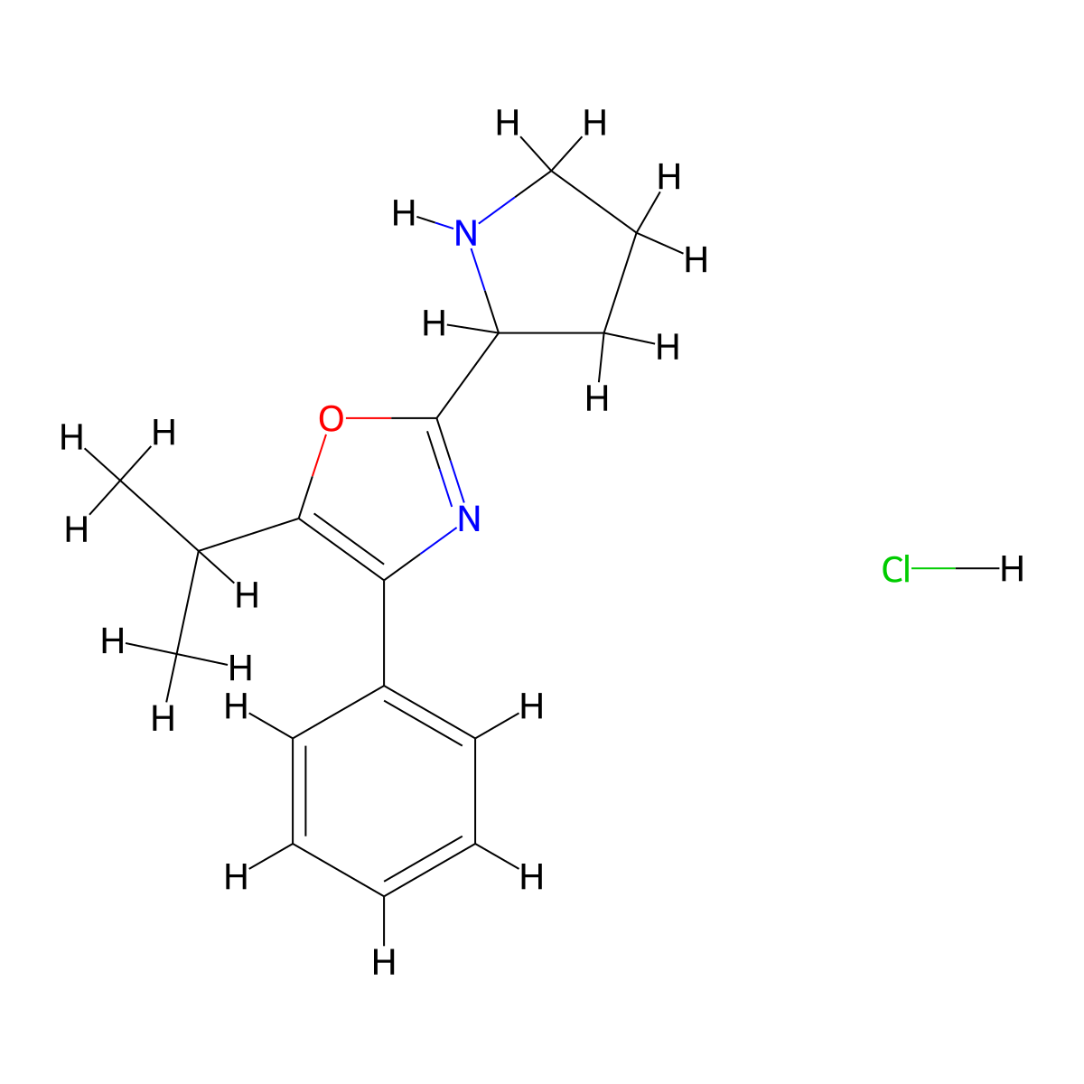 4-Phenyl-5-(propan-2-yl)-2-(pyrrolidin-2-yl)-1,3-oxazole hydrochloride molecular structure, CAS 1333833-69-4