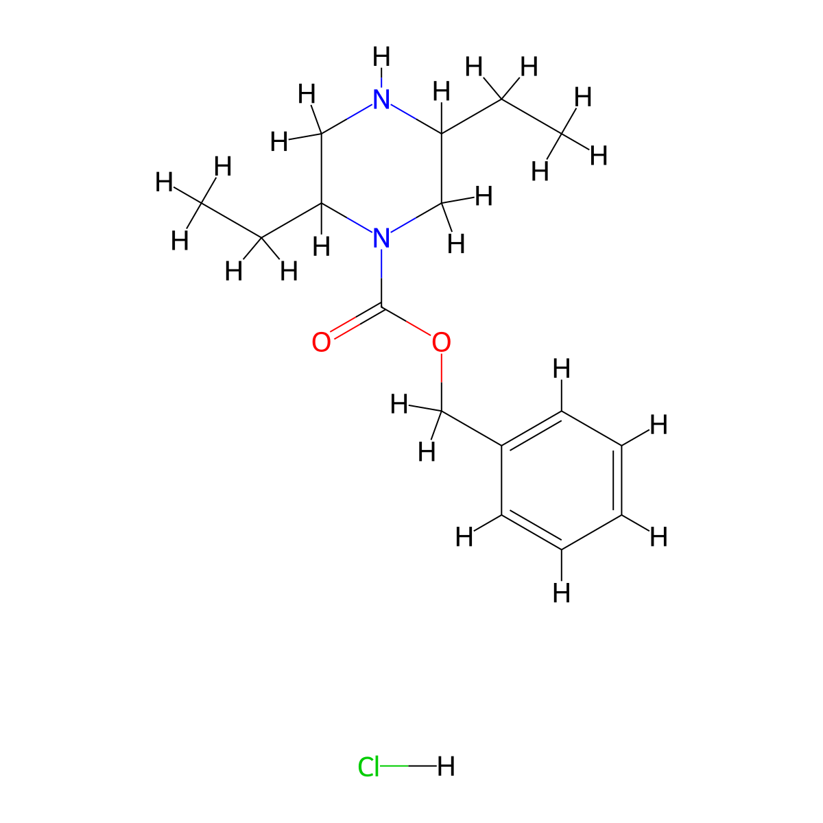 Benzyl 2,5-diethylpiperazine-1-carboxylate hydrochloride molecular structure, CAS 1333839-80-7