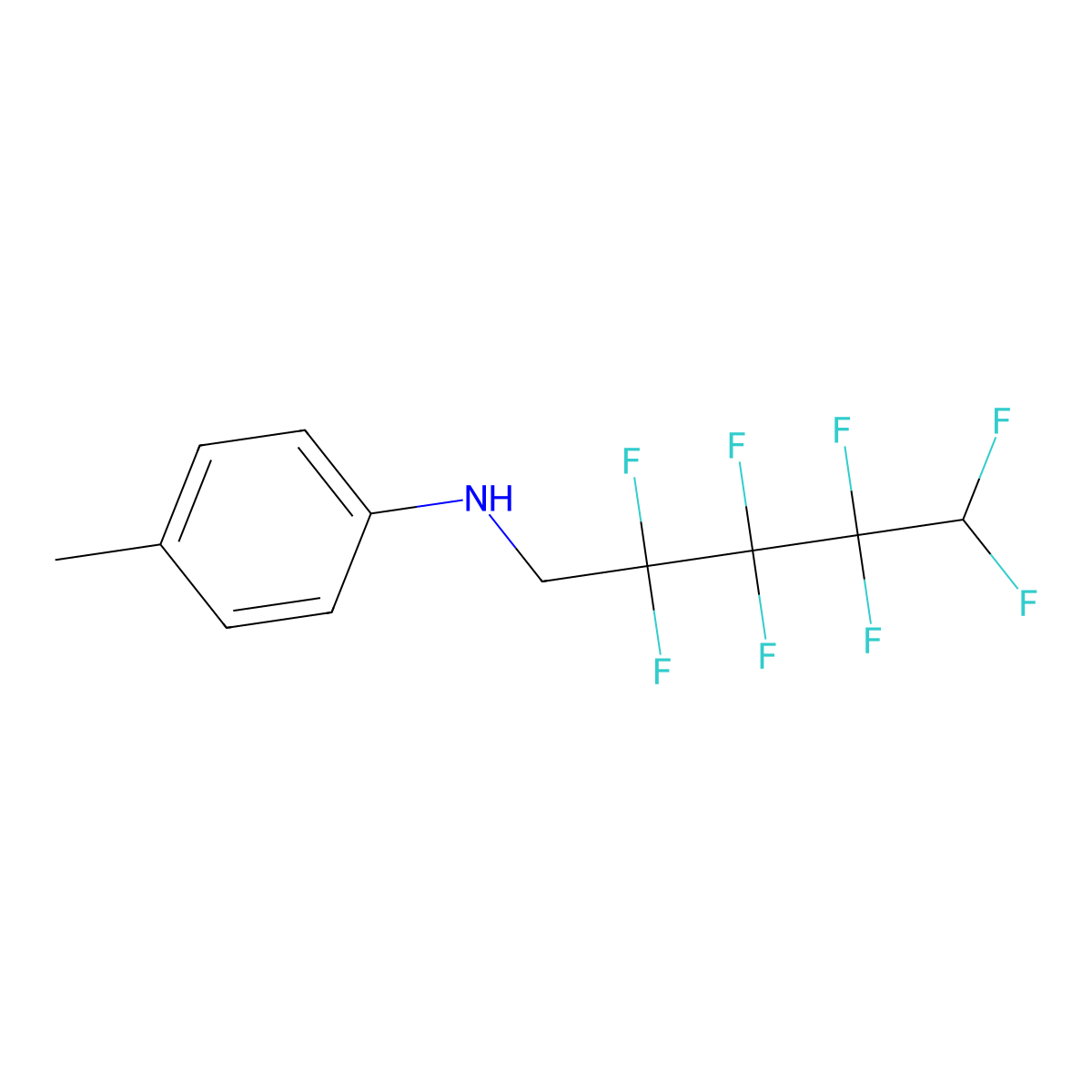 N1-(2,2,3,3,4,4,5,5-octafluoropentyl)-4-methylaniline molecular structure, CAS 133384-11-9