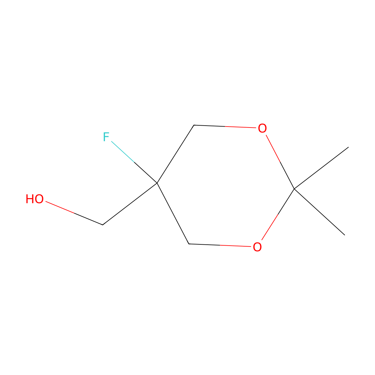 (5-Fluoro-2,2-dimethyl-1,3-dioxan-5-yl)methanol molecular structure, CAS 133384-80-2