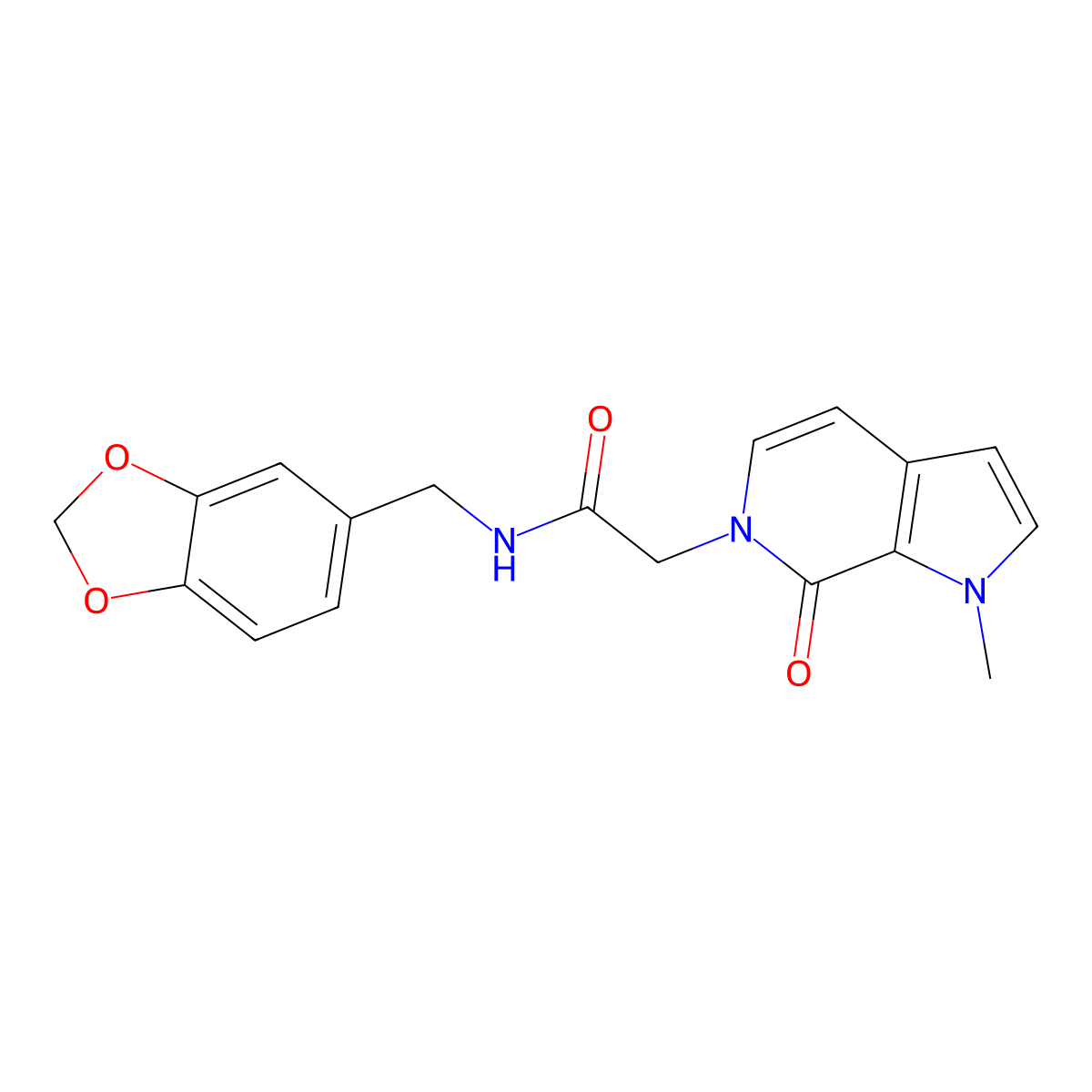 N-[(2H-1,3-benzodioxol-5-yl)methyl]-2-{1-methyl-7-oxo-1H,6H,7H-pyrrolo[2,3-c]pyridin-6-yl}acetamide molecular structure, CAS 1333843-90-5
