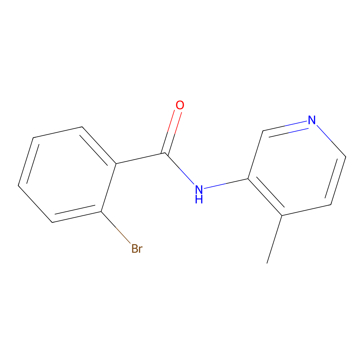 2-bromo-N-(4-methylpyridin-3-yl)benzamide molecular structure, CAS 1333848-23-9