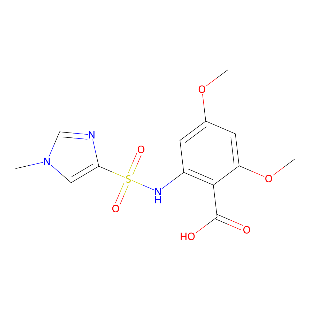 2,4-dimethoxy-6-(1-methyl-1H-imidazole-4-sulfonamido)benzoic acid molecular structure, CAS 1333848-52-4