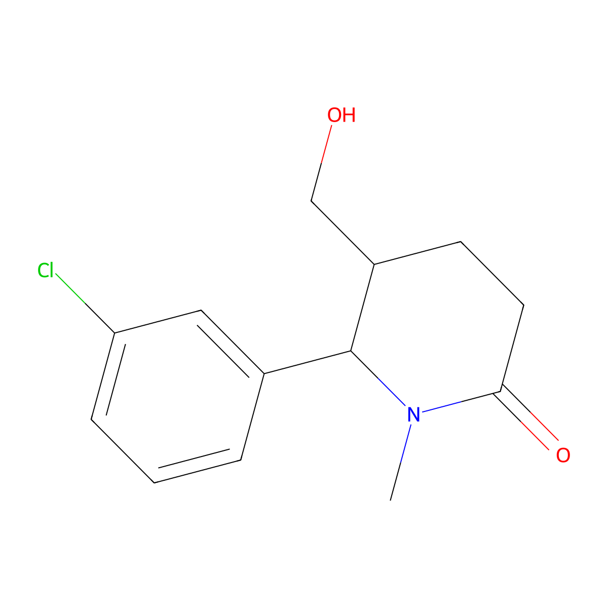 6-(3-Chlorophenyl)-5-(hydroxymethyl)-1-methylpiperidin-2-one molecular structure, CAS 1333852-76-8